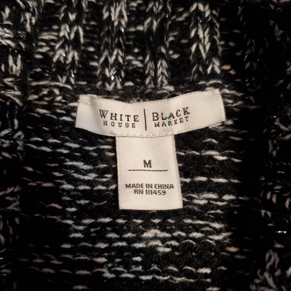 White House Black Market Women's Shawl Neck Sparkle Sweater M - Picture 4 of 5